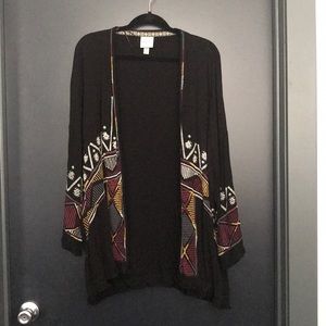 KNOX ROSE embroidered kimono